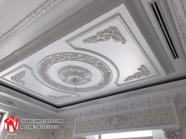 Trần trang trí sơn PU trắng